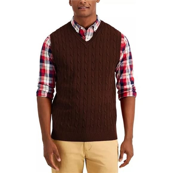 𝅺men's Vest Knitted Sweater, Purple - Picture 1 of 6